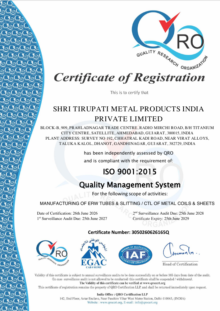 ISO 9001:2015 certificate